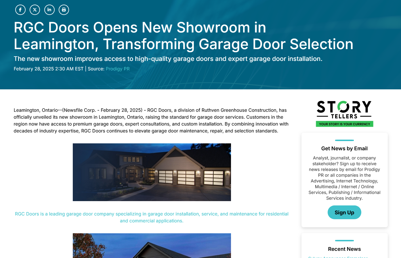 RGC Doors Branded Press Release