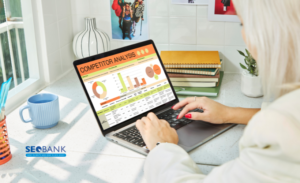 Competitor Analysis on Laptop in Modern Workspace