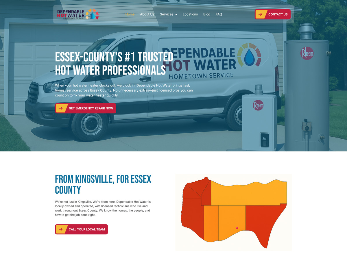Local SEO Rankings for Hot Water Heater Company
